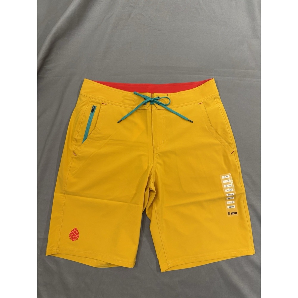 Stio Board Shorts 200131 Swim Trunks Men's 32 Yellow (Pollen) Quick Dry Outdoor